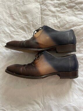 Mezlan Museum Patina Brown Leather Oxfords Men’s Size 9M